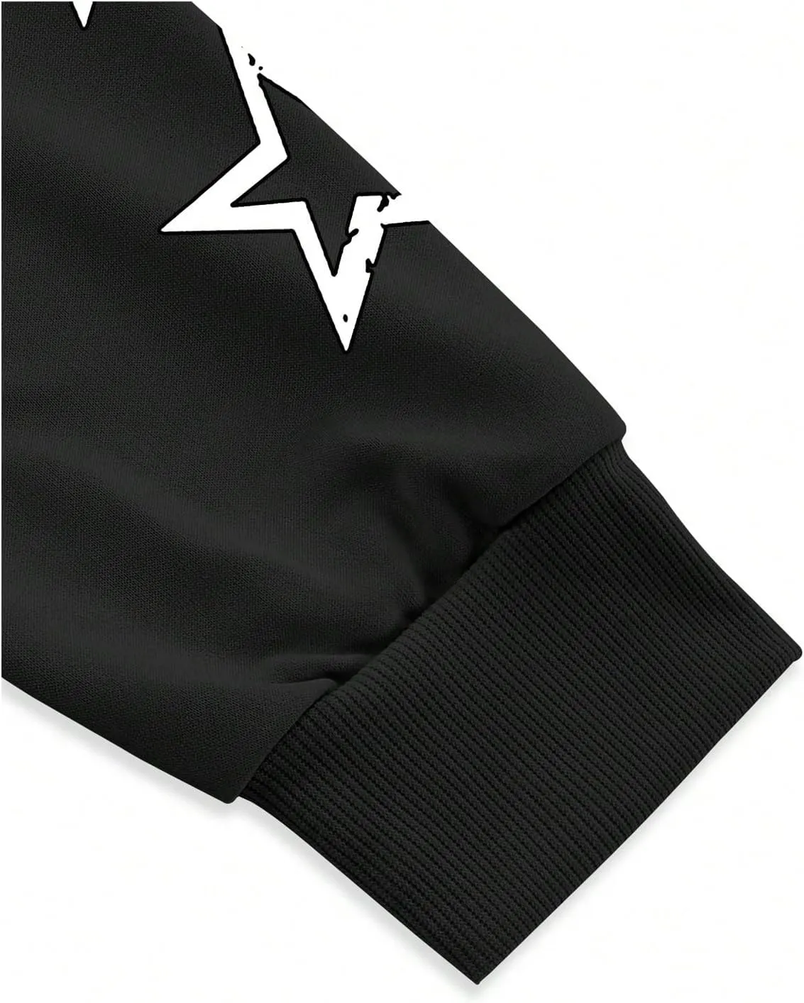 Men's 2 Piece Sweatsuit Long Sleeve Graphic Hoodies and Designer Stacked Sweatpants Jogging Suit