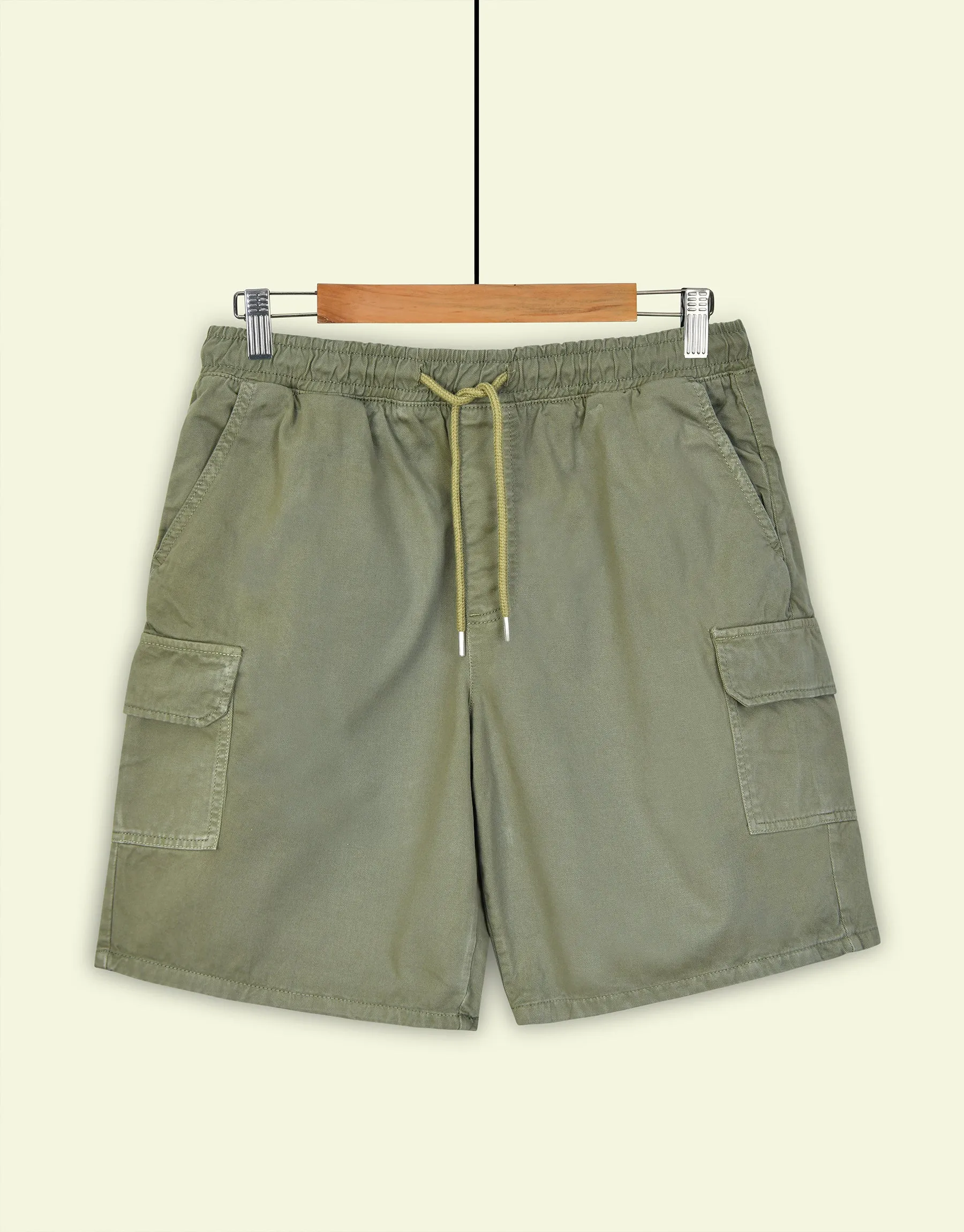 Men's Denim Side Pocket Shorts - KHAKI