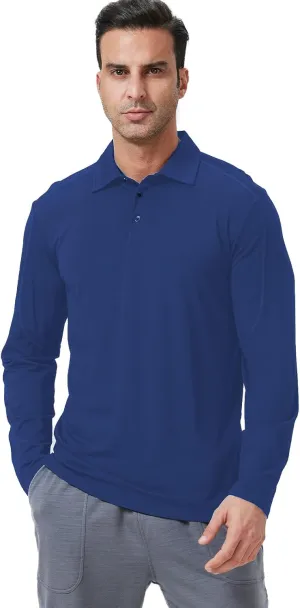 Men's Merino Wool Polo Shirt - Odor-Proof 100% Merino Wool Shirt for Men with Long Sleeves