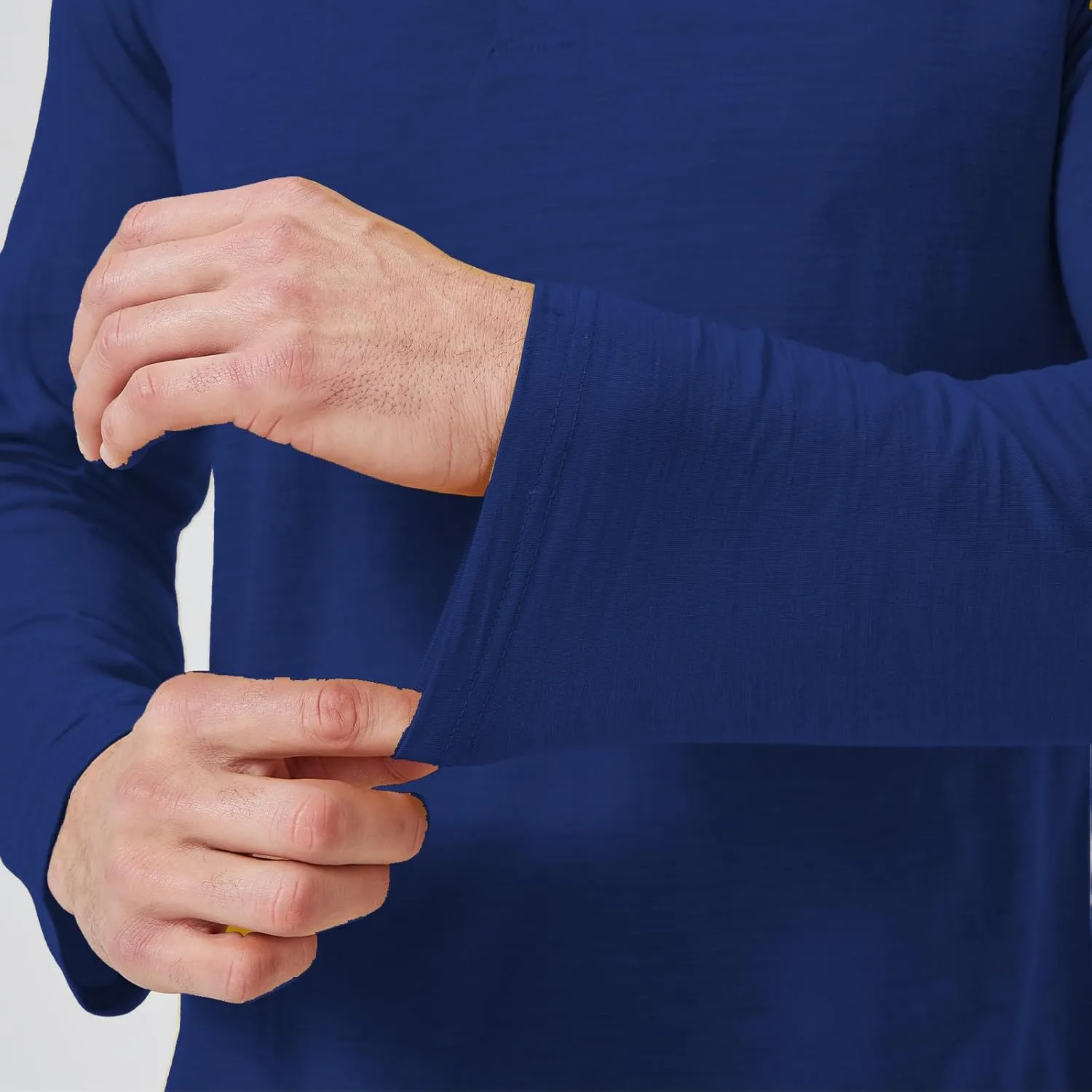 Men's Merino Wool Polo Shirt - Odor-Proof 100% Merino Wool Shirt for Men with Long Sleeves