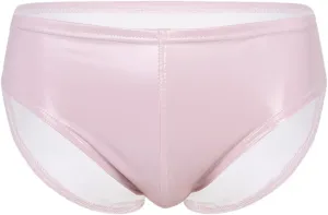Men's Sexy Solid Color Patent Leather Briefs Low Waist Elastic Waistband Shorts pnnrk 3XL