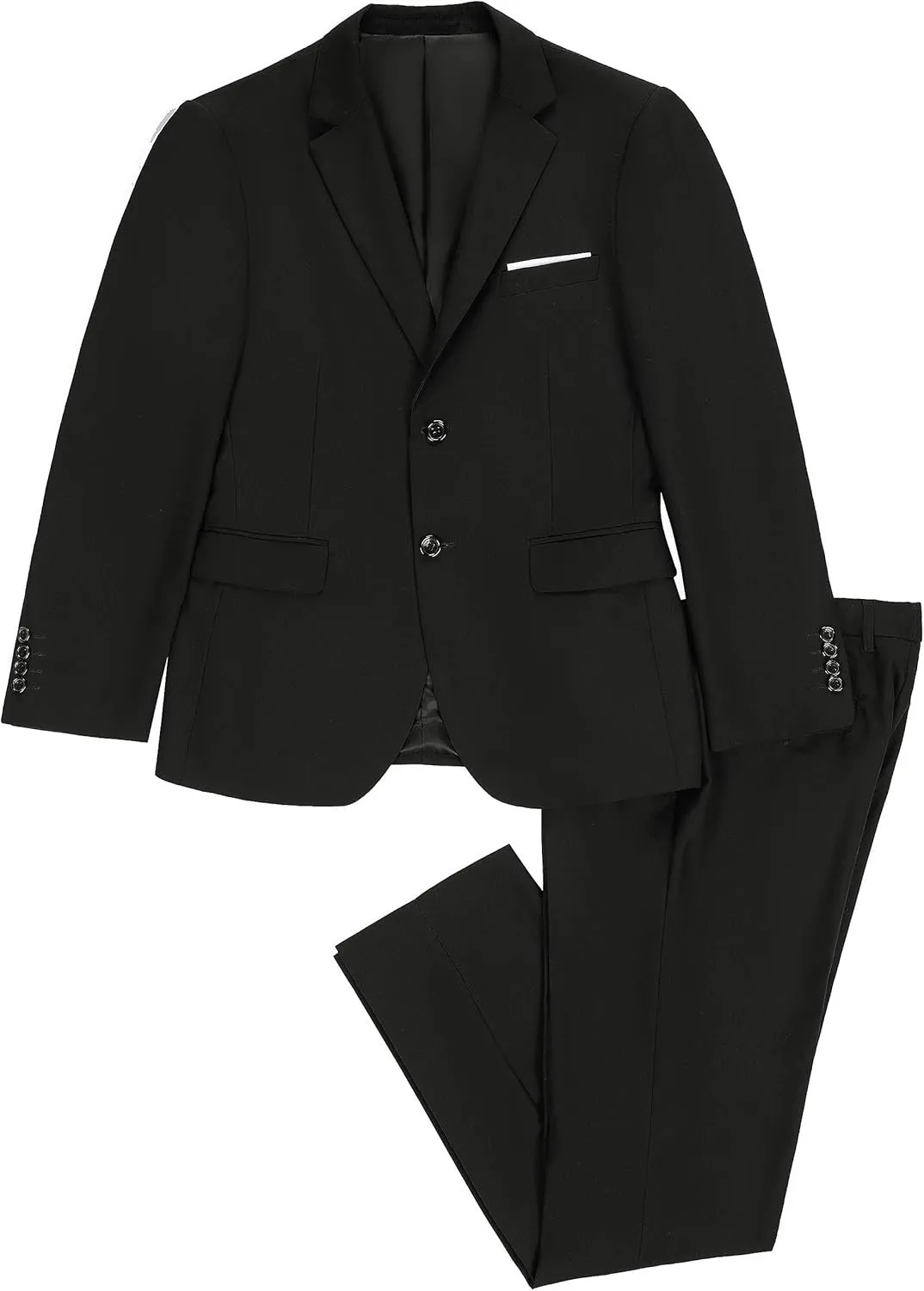 Men's Slim Fit 2 Piece Suit, Two Button Solid Suit Jacket Pants Set, Wedding Prom Suit