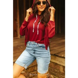 Mid Wash Bermuda Shorts with Cuff Hem