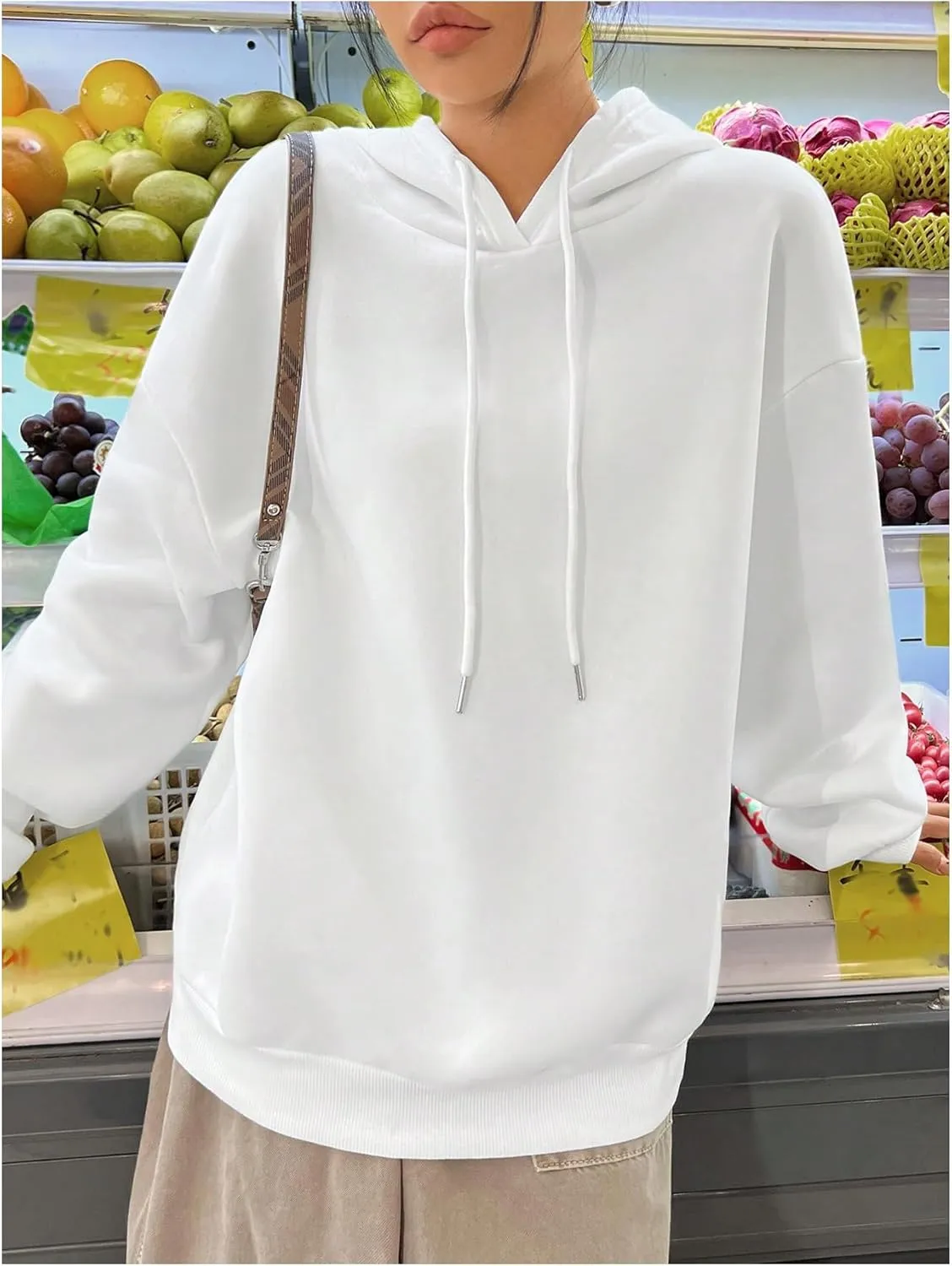 Milumia Women's Leopard Bow Print Drawstring Hoodies Long Sleeve Oversized Sweatshirt