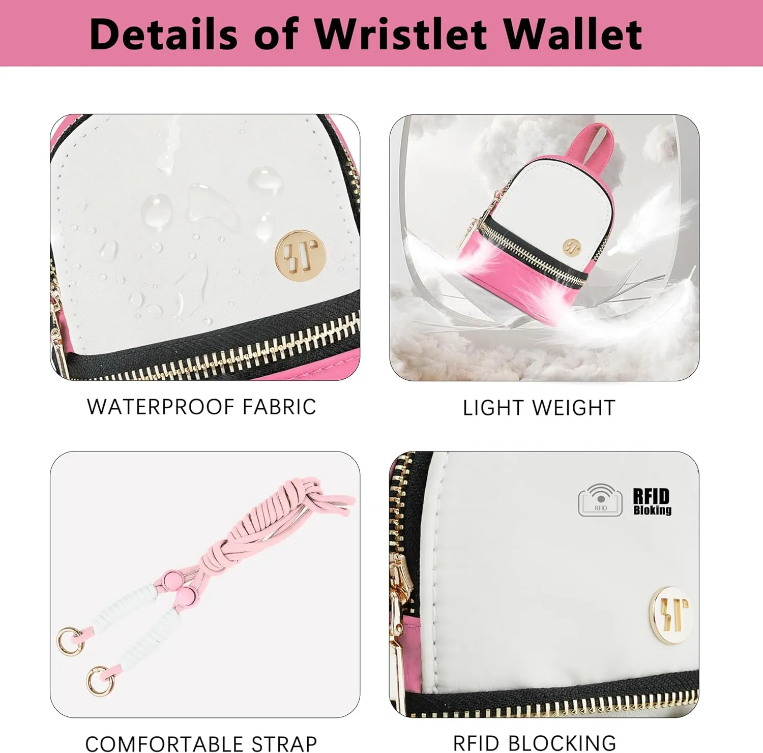 Mini Backpack Keychain Lanyard Pouch Small Change Coin Purse Cute Zipper Wallet With 3 RFID Card Slots For Women/Men Airpods Cosmetics