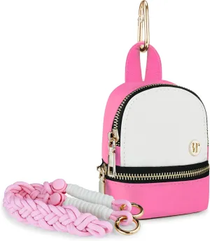 Mini Backpack Keychain Lanyard Pouch Small Change Coin Purse Cute Zipper Wallet With 3 RFID Card Slots For Women/Men Airpods Cosmetics