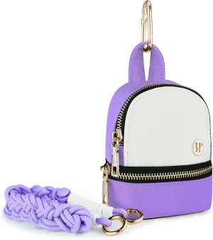 Mini Backpack Keychain Lanyard Pouch Small Change Coin Purse Cute Zipper Wallet With 3 RFID Card Slots For Women/Men Airpods Cosmetics