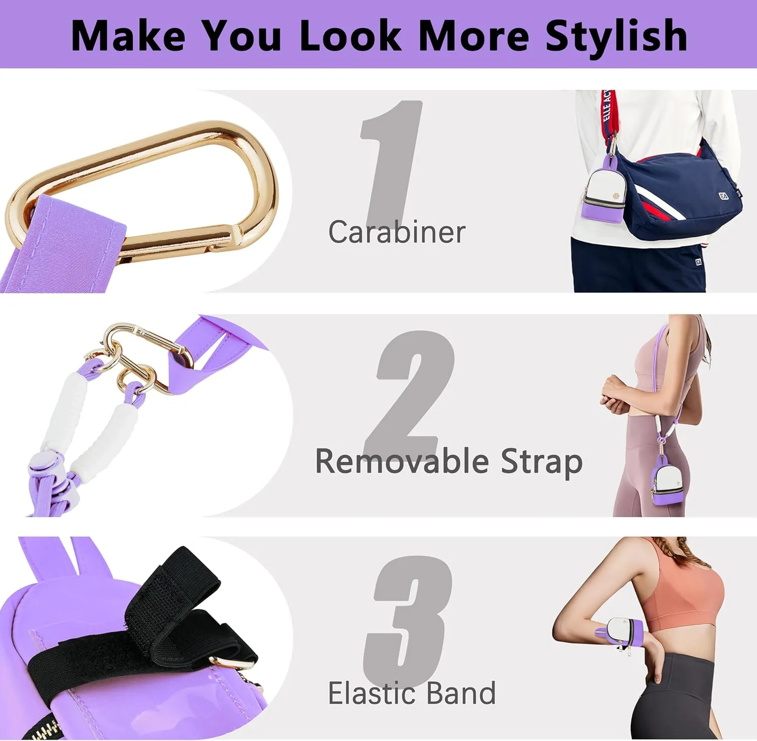 Mini Backpack Keychain Lanyard Pouch Small Change Coin Purse Cute Zipper Wallet With 3 RFID Card Slots For Women/Men Airpods Cosmetics