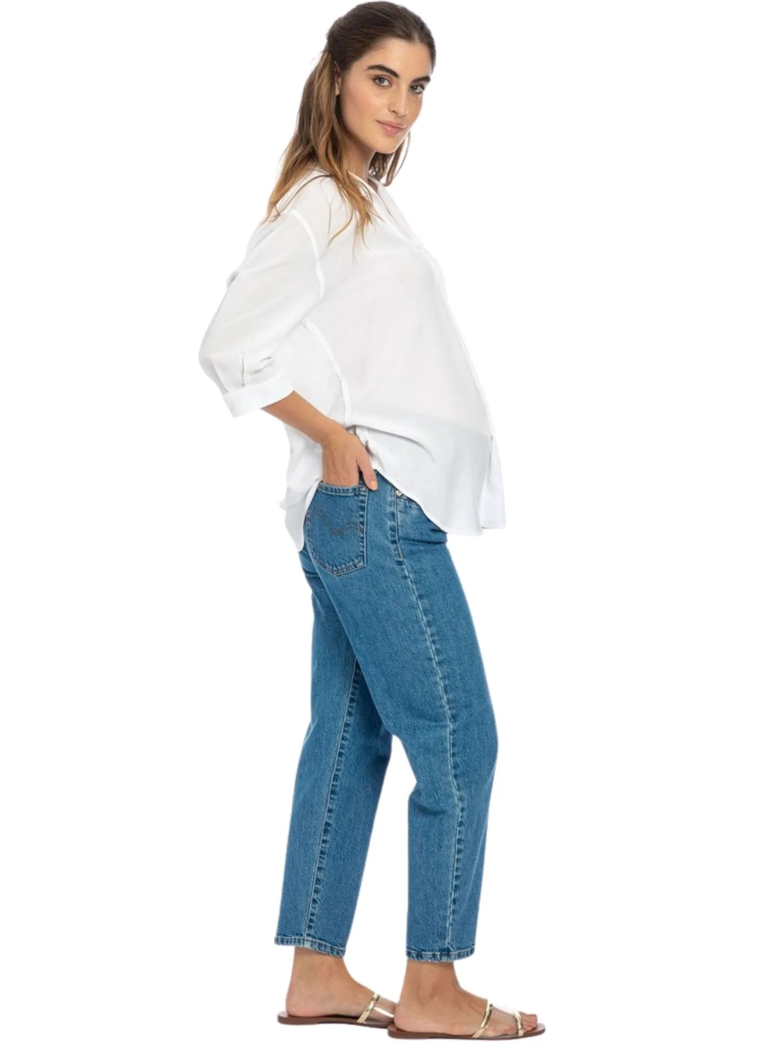 Mum Fit Maternity Jeans - Light Wash