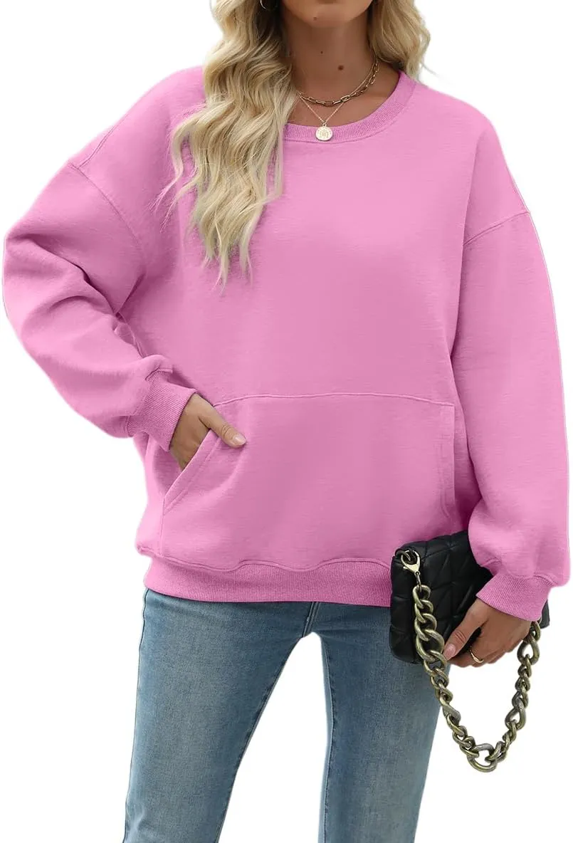 Nfison Womens Oversized Hoodies Sweatshirts Long Sleeve Casual Sweater Pullover Fall Outfits with Pocket