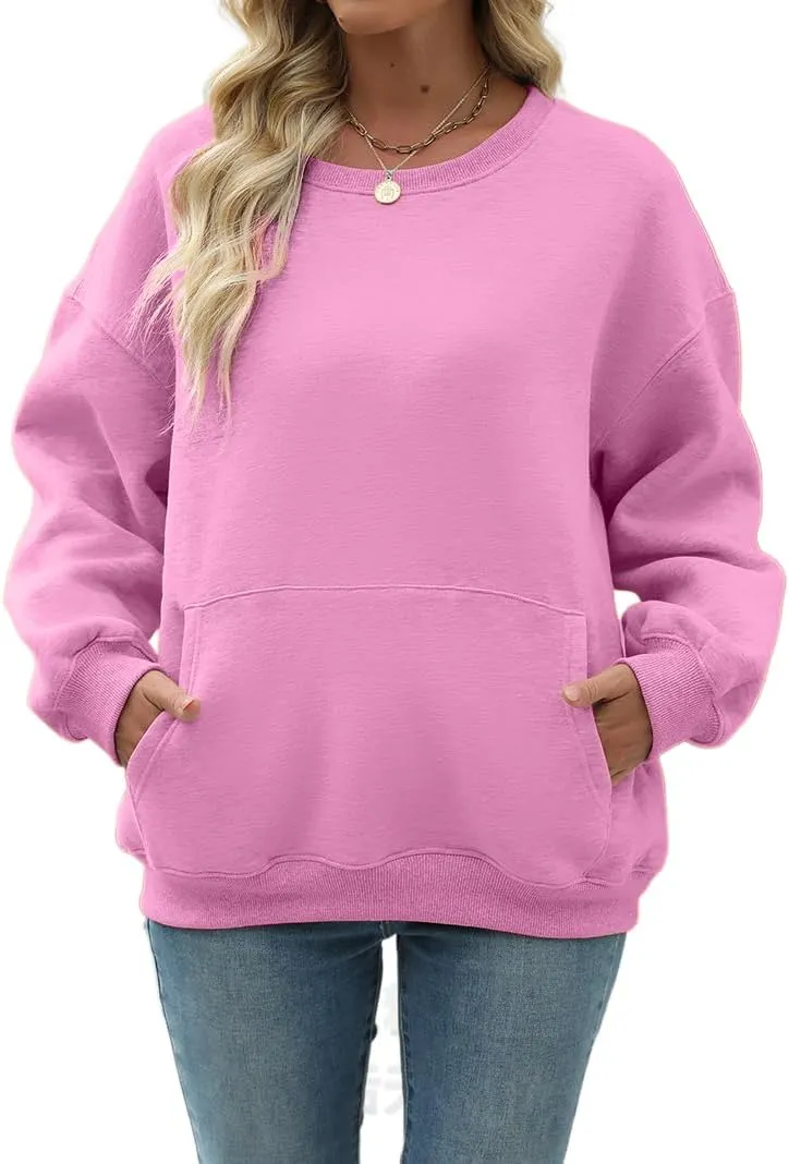 Nfison Womens Oversized Hoodies Sweatshirts Long Sleeve Casual Sweater Pullover Fall Outfits with Pocket