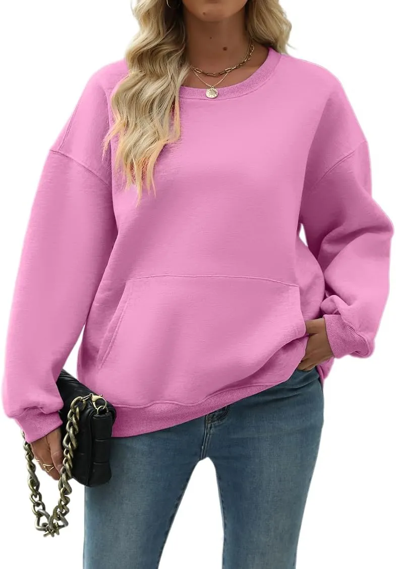 Nfison Womens Oversized Hoodies Sweatshirts Long Sleeve Casual Sweater Pullover Fall Outfits with Pocket