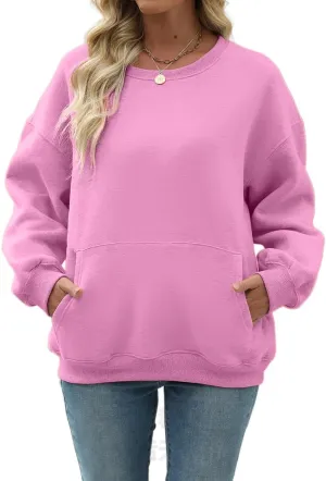 Nfison Womens Oversized Hoodies Sweatshirts Long Sleeve Casual Sweater Pullover Fall Outfits with Pocket