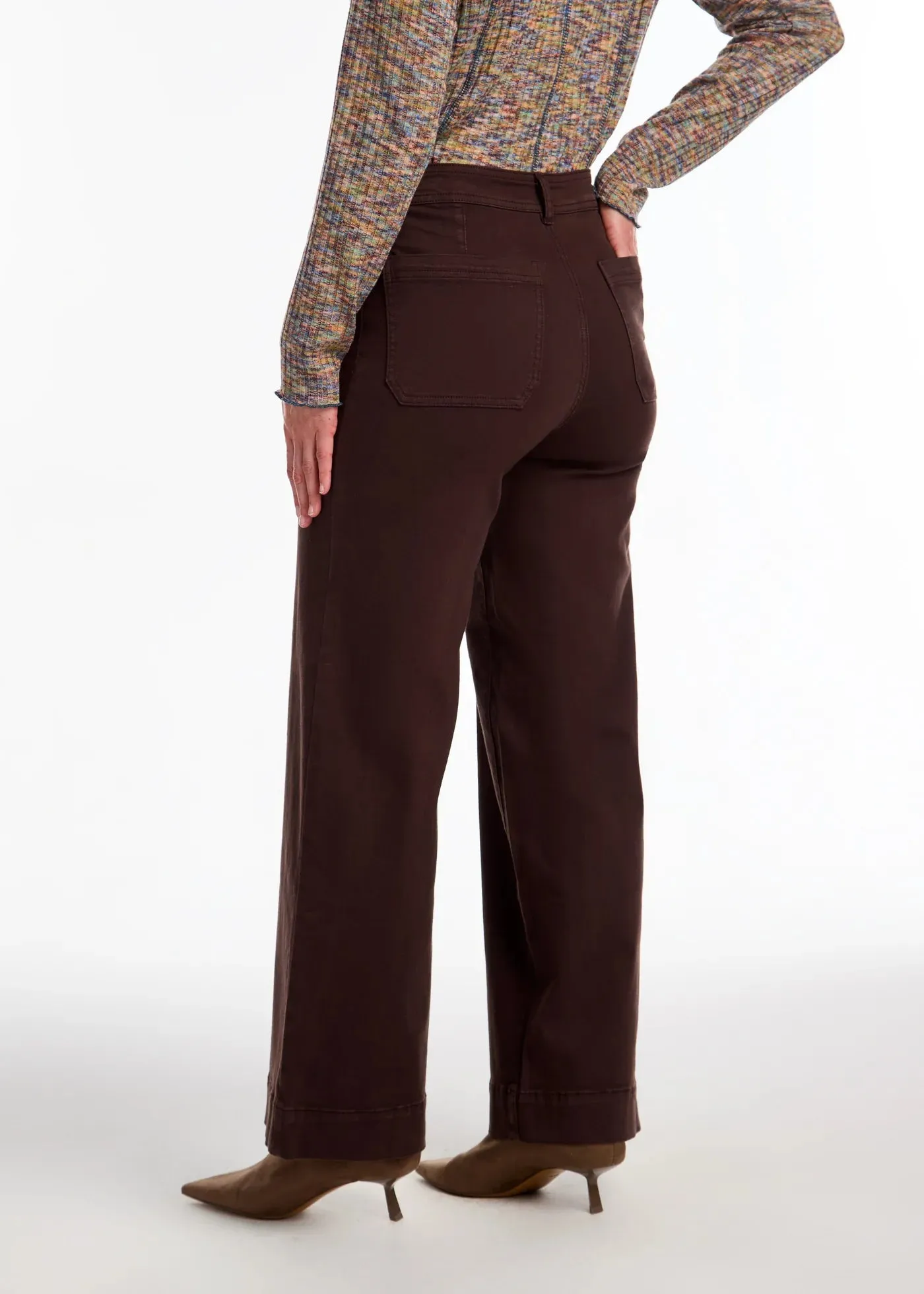 Olivia Wide Leg - Rich Brown