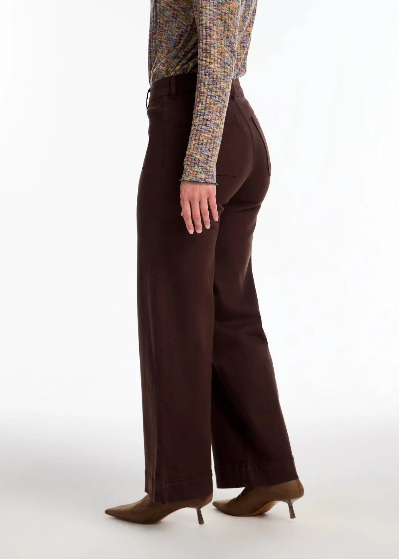 Olivia Wide Leg - Rich Brown