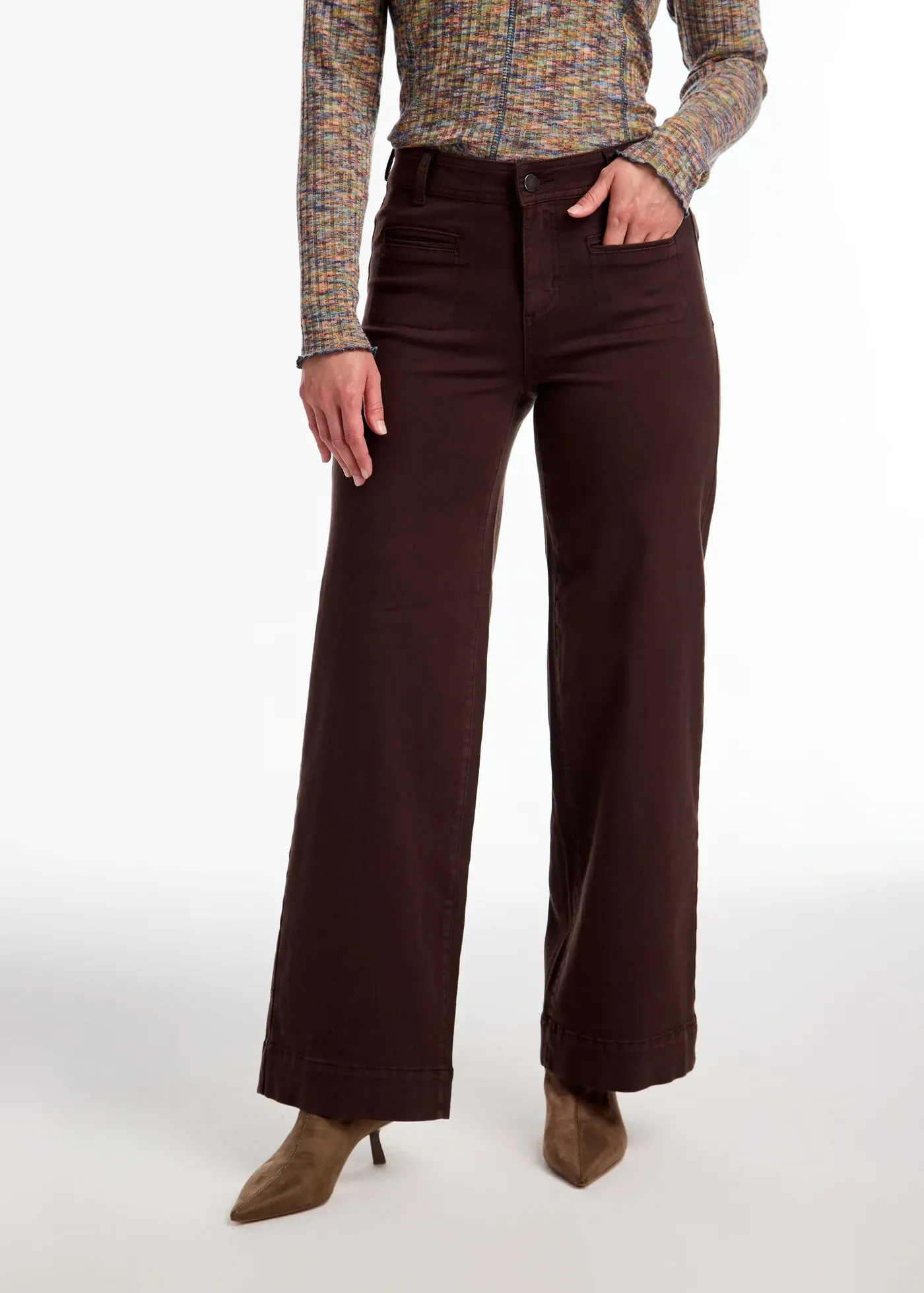 Olivia Wide Leg - Rich Brown