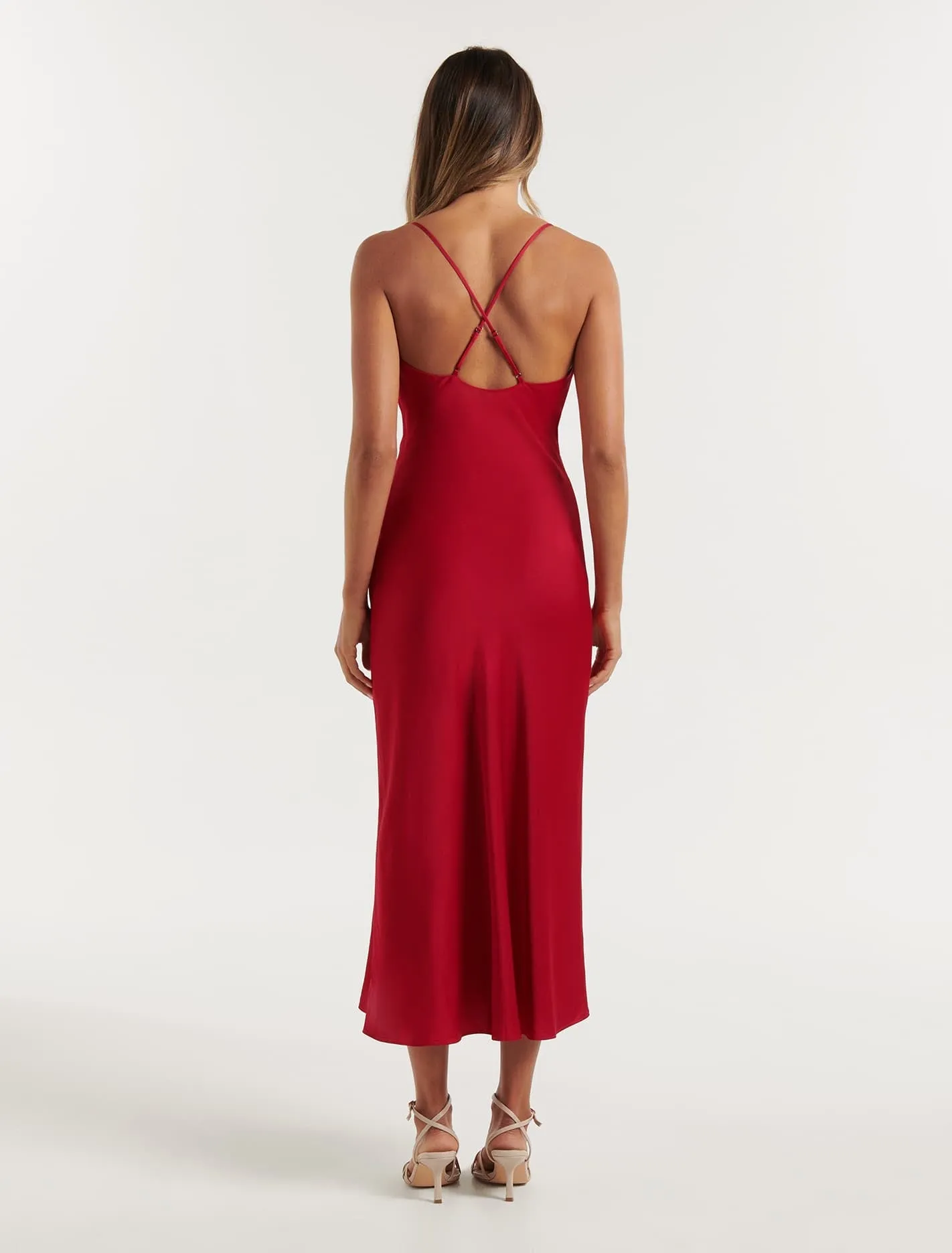 Opal Petite Bias Cowl Satin Midi Dress