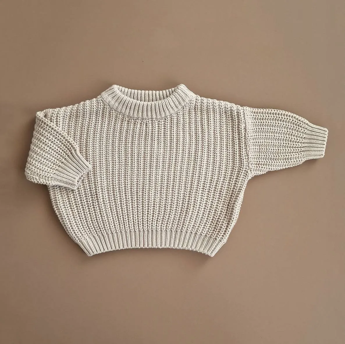 Oversized Sweater - Cotton - Oatmeal