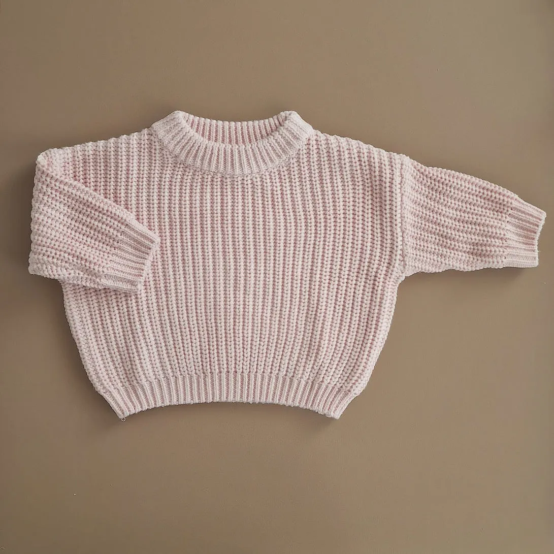 Oversized Sweater - Cotton - Peony Pink