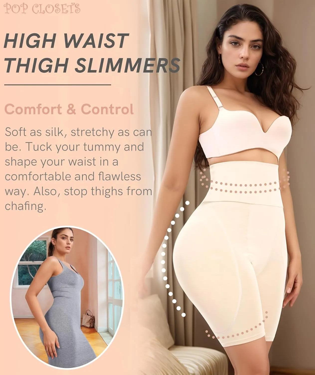 POP CLOSETS Padded Underwear for Women Hip Enhancer Shapewear Shorts Tummy Control Panties Butt Pads for Bigger Butt
