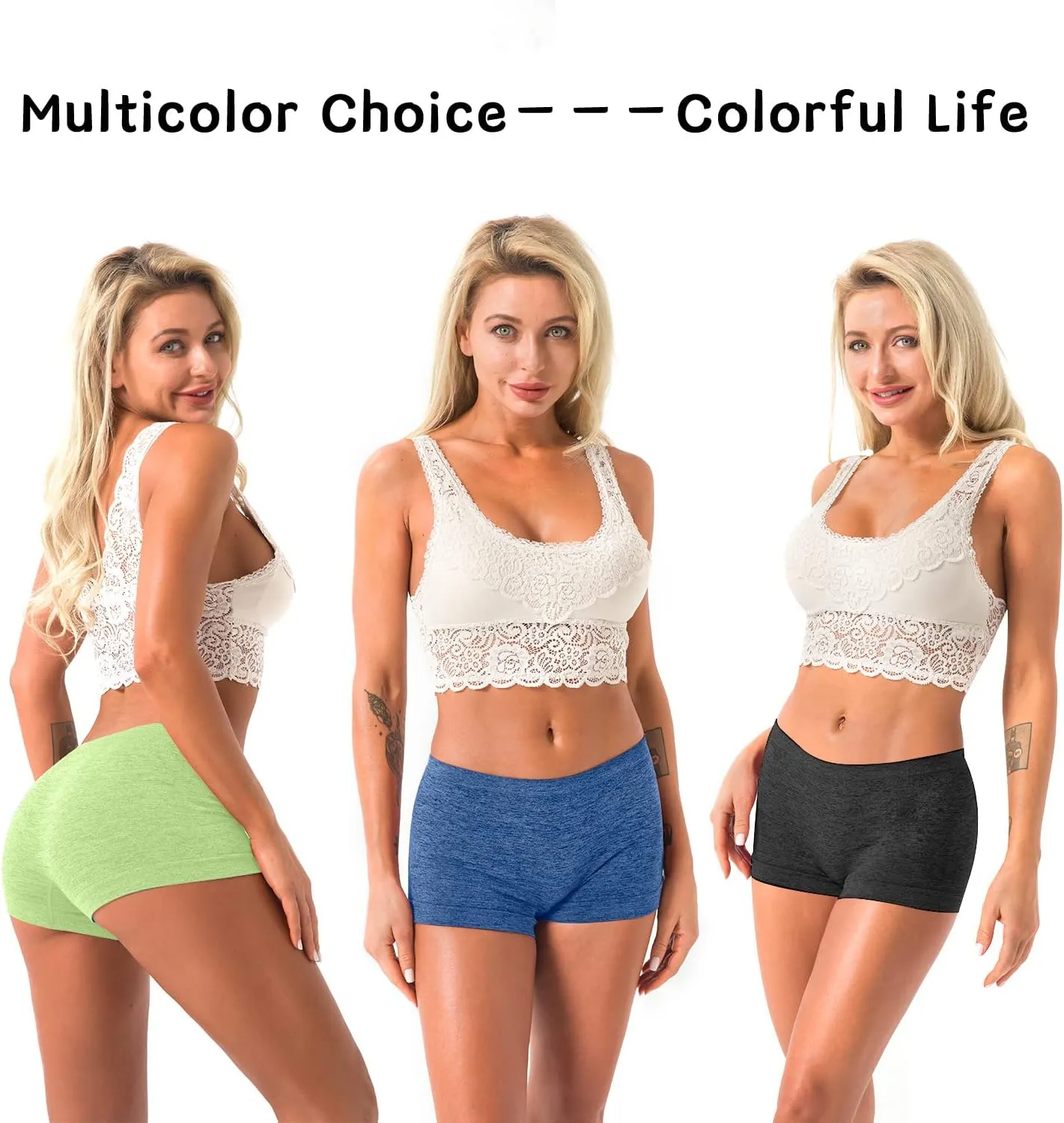 R RUXIA Women's Boyshorts Underwear Seamless Boy Shorts Panties Soft Stretch Boxer Briefs 5 Packs(Regular & Plus Size)