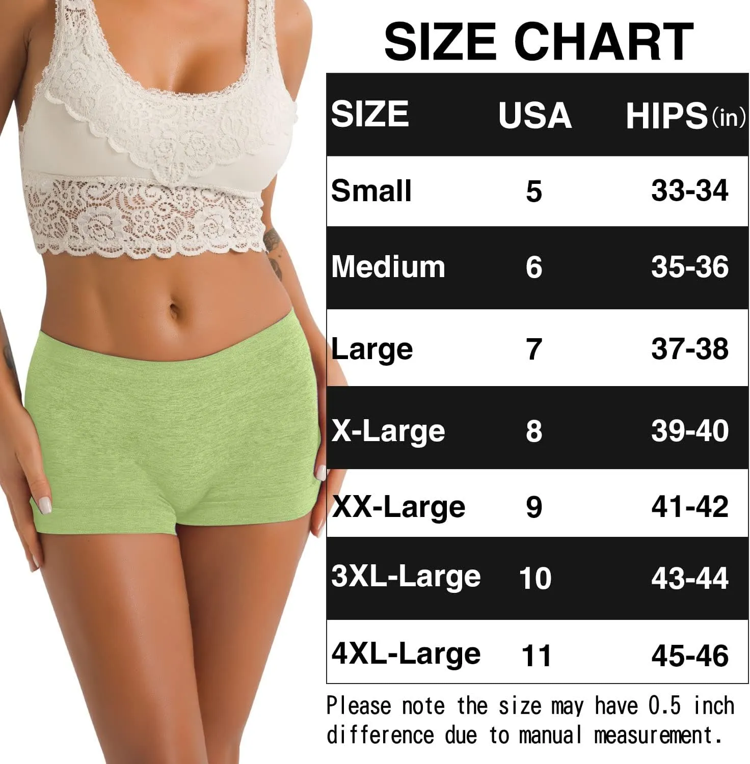 R RUXIA Women's Boyshorts Underwear Seamless Boy Shorts Panties Soft Stretch Boxer Briefs 5 Packs(Regular & Plus Size)
