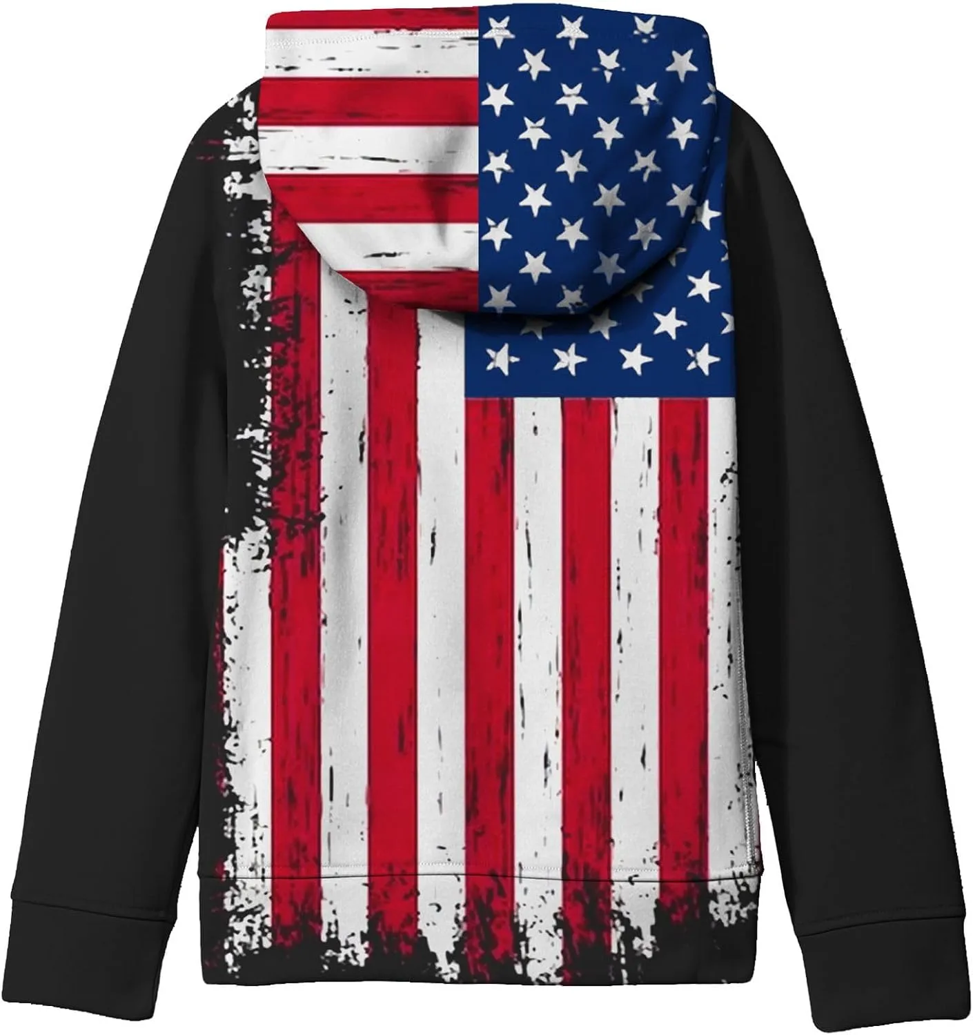 SAYM Boy's USA American Flag Patriotic Fleece lining Pullover Hoodies