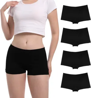 Seamless Boyshort Underwear For Women Nylon Spandex Boyshorts Panties Soft Stretch Boy Shorts Underwear MultiPack