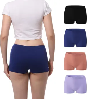 Seamless Boyshort Underwear For Women Nylon Spandex Boyshorts Panties Soft Stretch Boy Shorts Underwear MultiPack