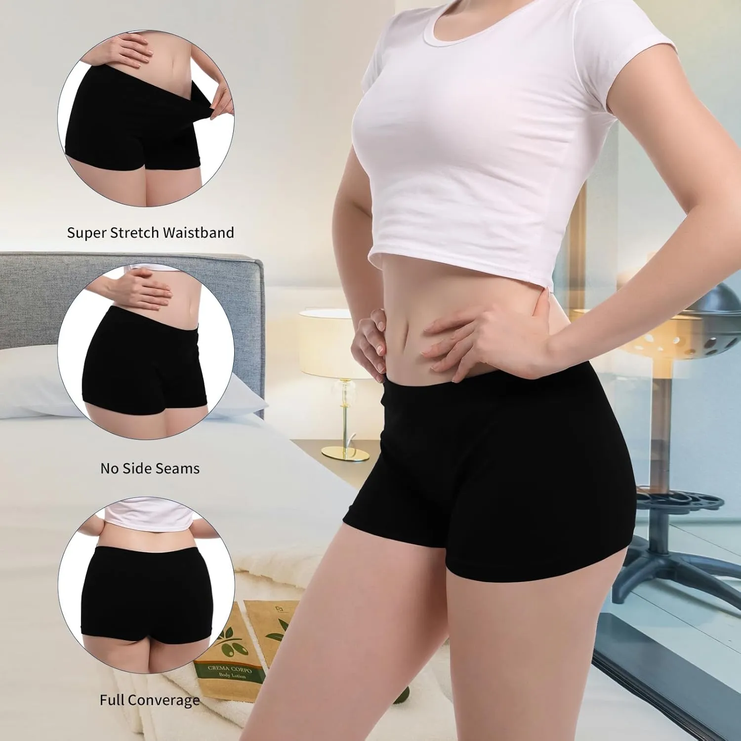 Seamless Boyshort Underwear For Women Nylon Spandex Boyshorts Panties Soft Stretch Boy Shorts Underwear MultiPack