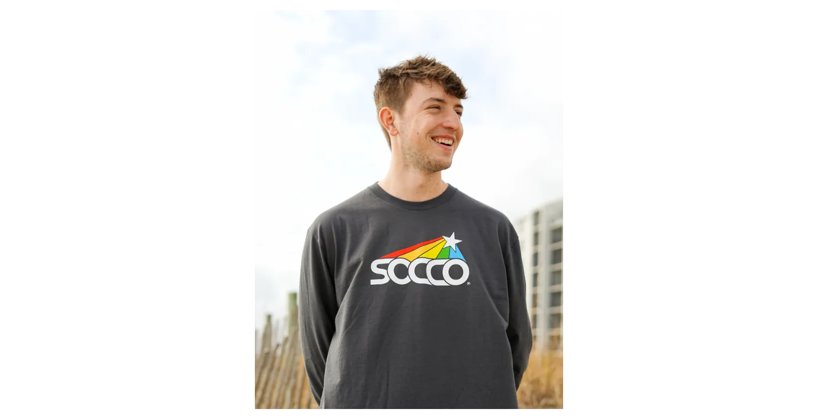 SOCCO Star Long Sleeve Tee - Charcoal
