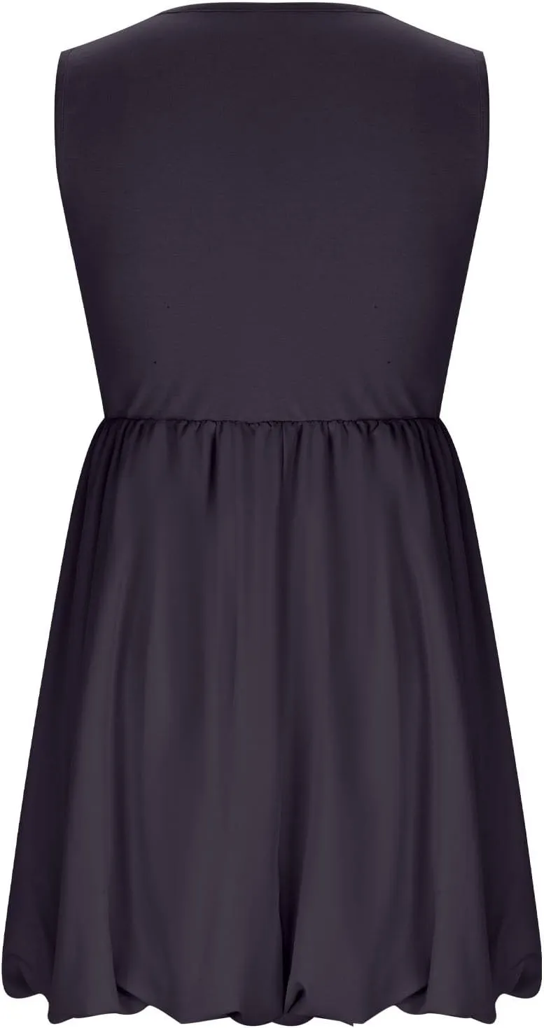 Summer Dresses Women 2025 Casual Sleeveless Tank Mini Short Dress Crew Neck Bubble Sundress Beach Wedding Guest Dress
