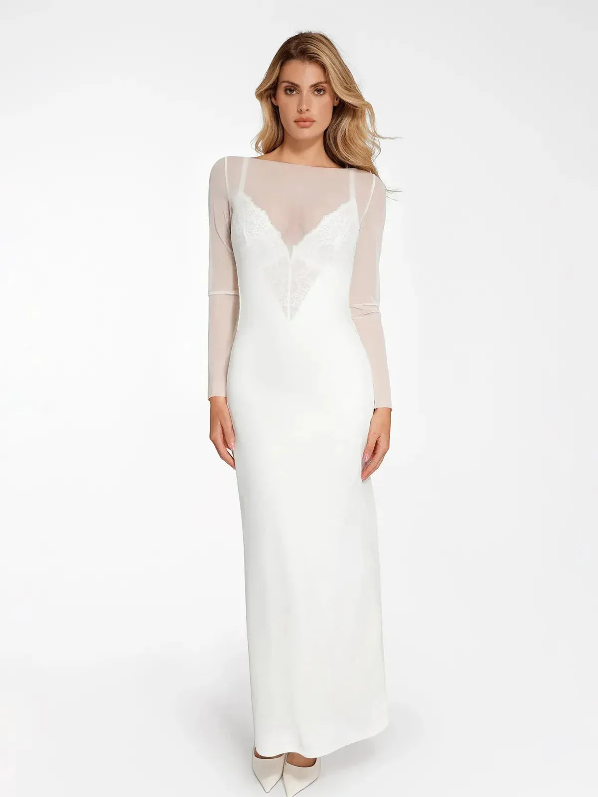 The Popilush Long Sleeve Sheer Mesh Maxi Cover-Up