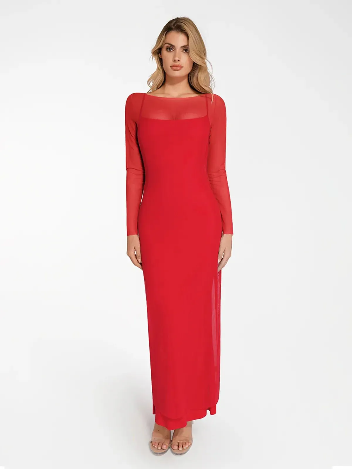 The Popilush Long Sleeve Sheer Mesh Maxi Cover-Up