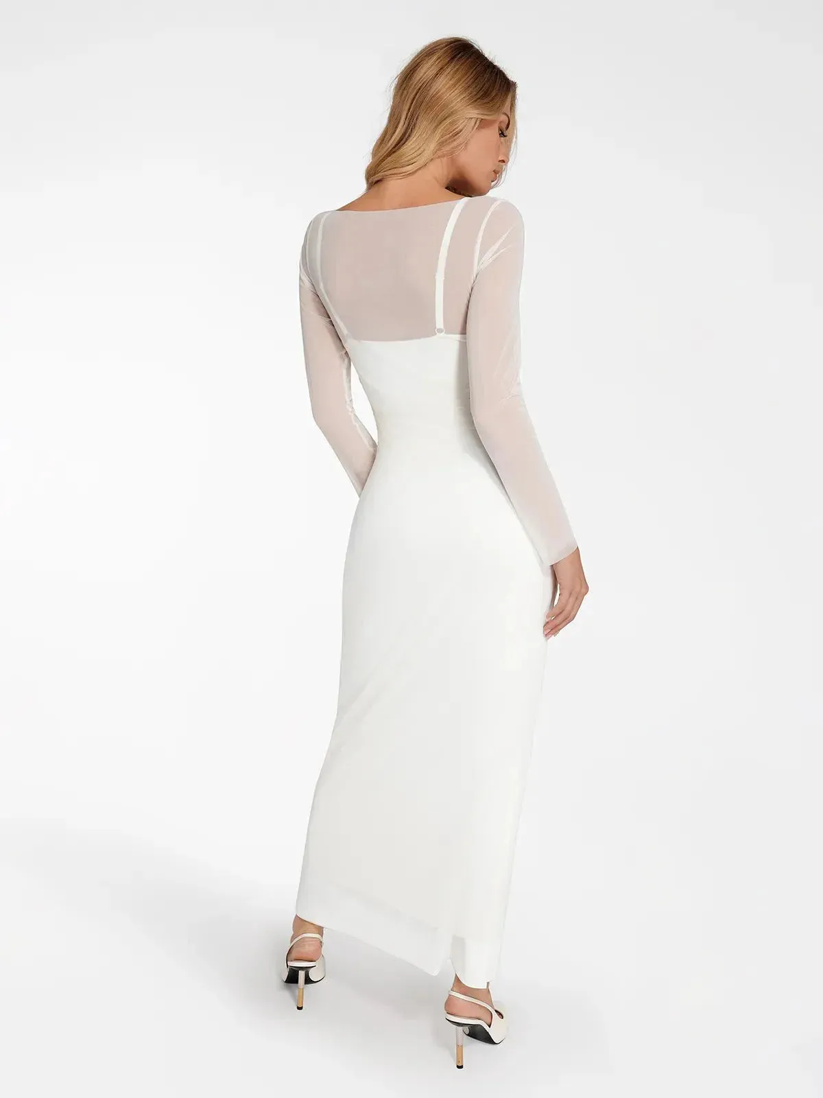 The Popilush Long Sleeve Sheer Mesh Maxi Cover-Up