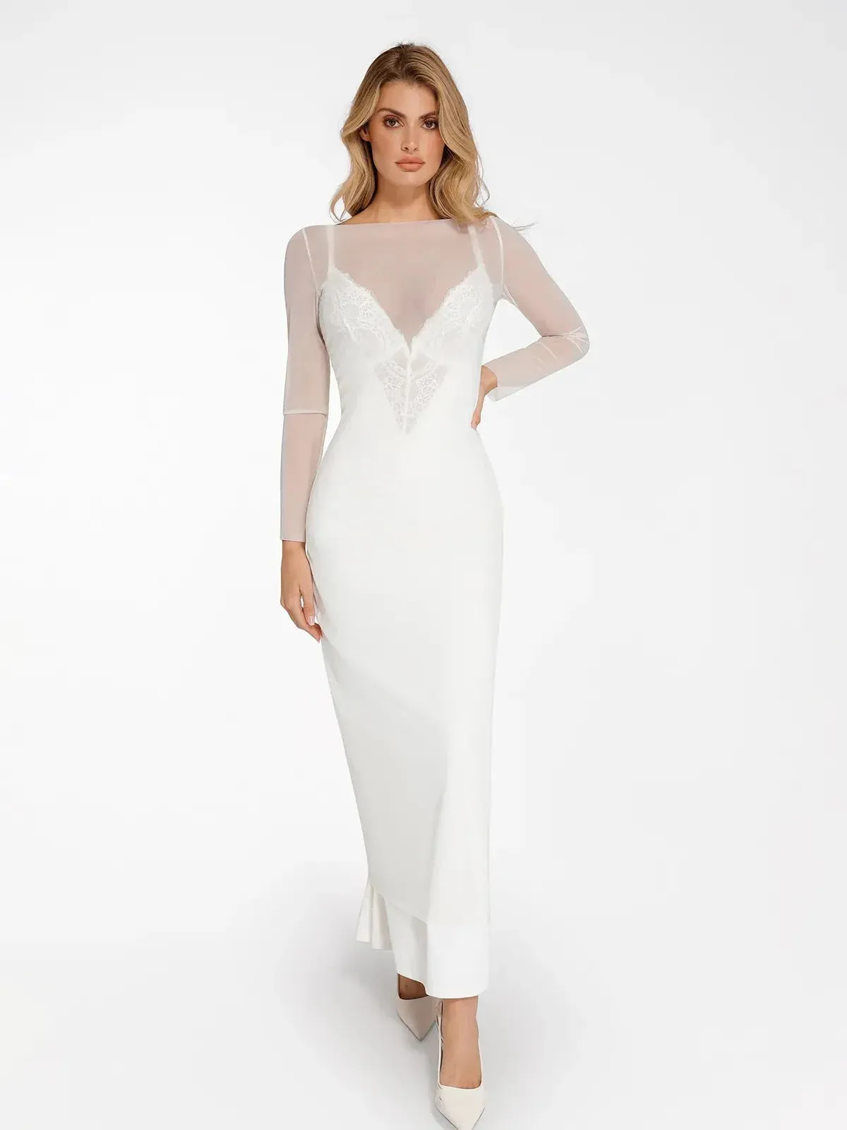 The Popilush Long Sleeve Sheer Mesh Maxi Cover-Up