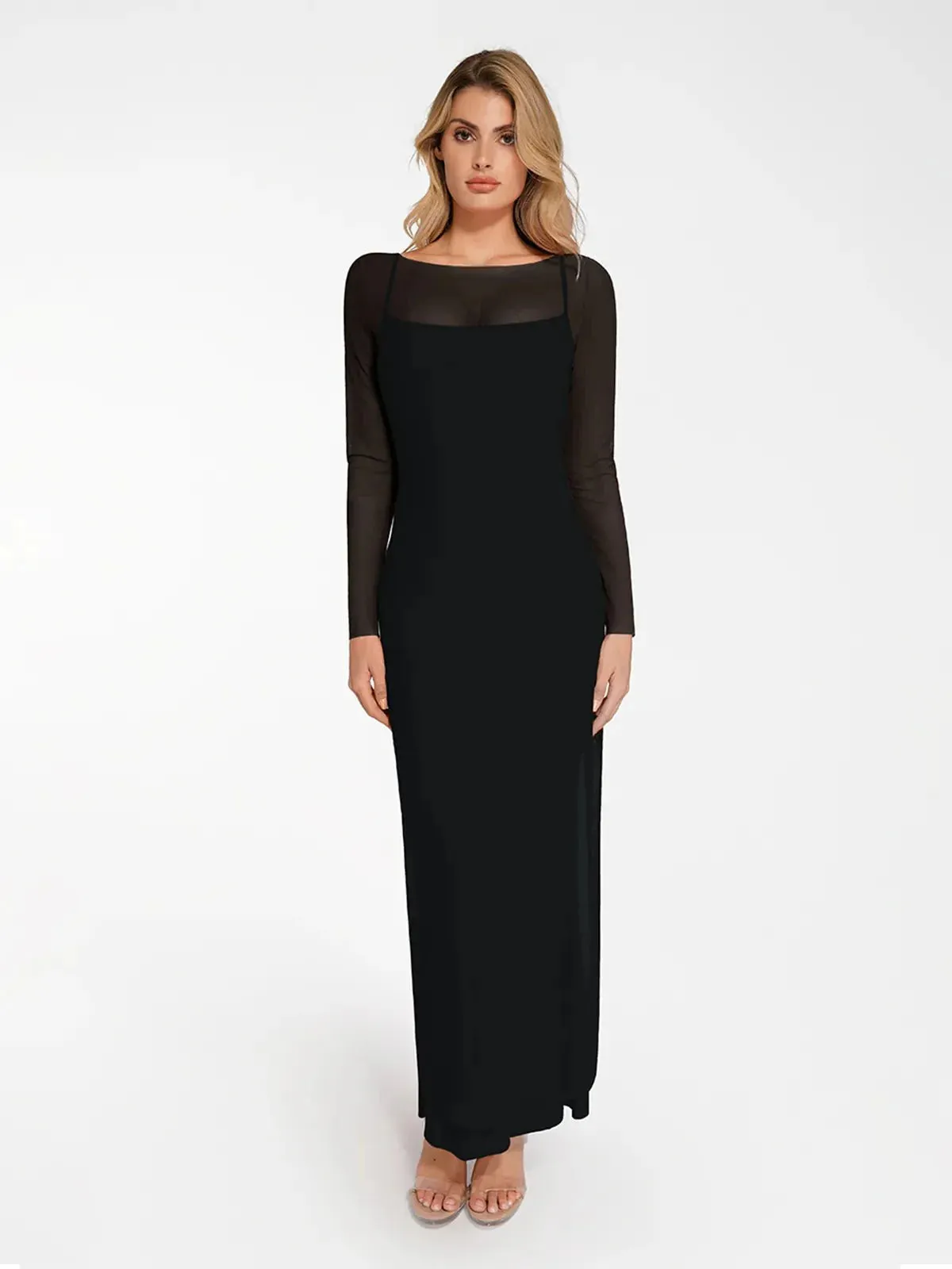 The Popilush Long Sleeve Sheer Mesh Maxi Cover-Up