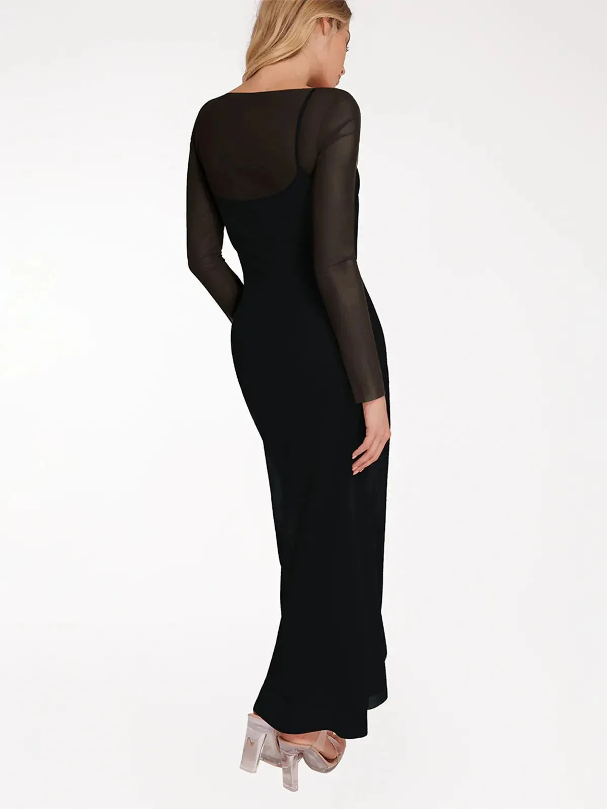 The Popilush Long Sleeve Sheer Mesh Maxi Cover-Up