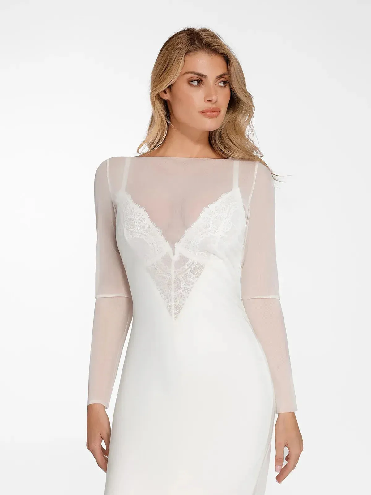 The Popilush Long Sleeve Sheer Mesh Maxi Cover-Up