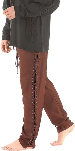 ThePirateDressing Medieval Renaissance Pirate Cosplay Costume Mens Lace-Up Pants