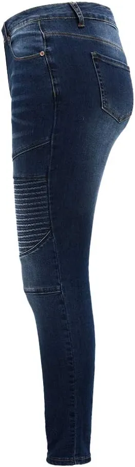 THUNDER STAR Womens Stretch Skinny Jeans Mid Rise Slim Denim Jeggings