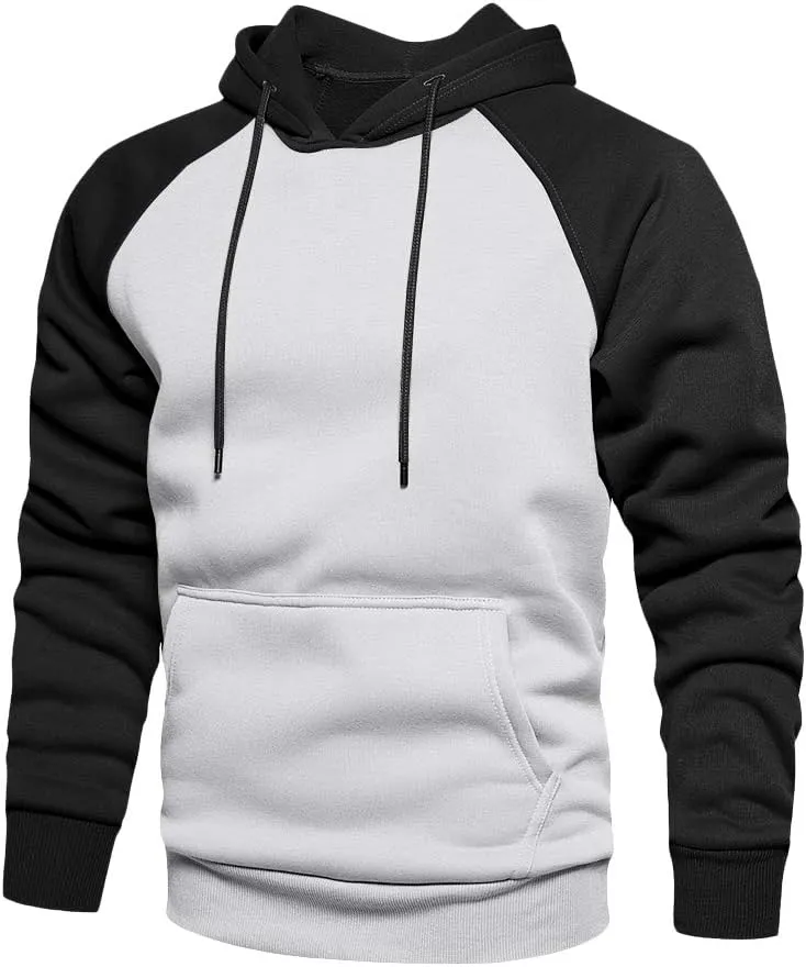 TOLOER Pullover Hoodie Men Blend Fleece Long Sleeve Sweatshirt with Kangaroo Pockets