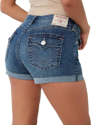 True Religion Women's Jennie Midrise Curvy Denim Short
