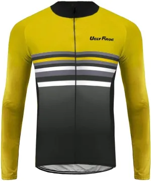 UGLY FROG Men's Cycling Jersey Long Sleeve Full Zip Bike Clothing Long Pant Suit, Quick-Dry, Bib Tight with 3D Gel Padded