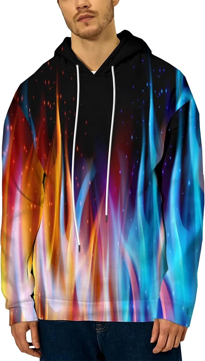 Unisex 3D Printed Hoodies Graphic Pullover Hooded Sweatshirt for Men Women