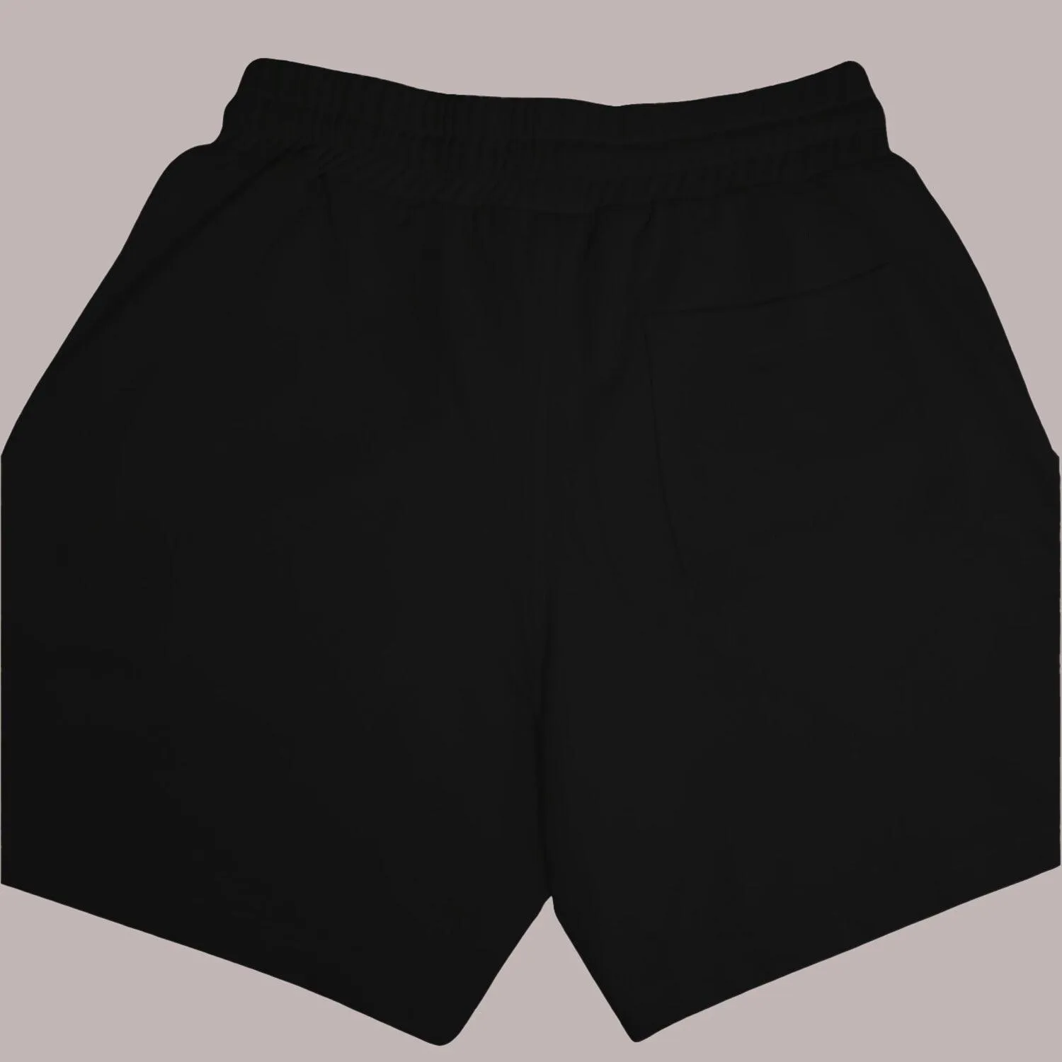 Unisex Premium Terry Black Shorts with Tiger Head Logo Embroidery