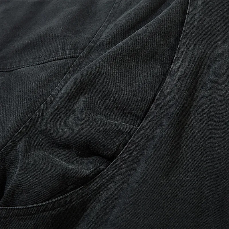 Washed denim quilted lining bomber