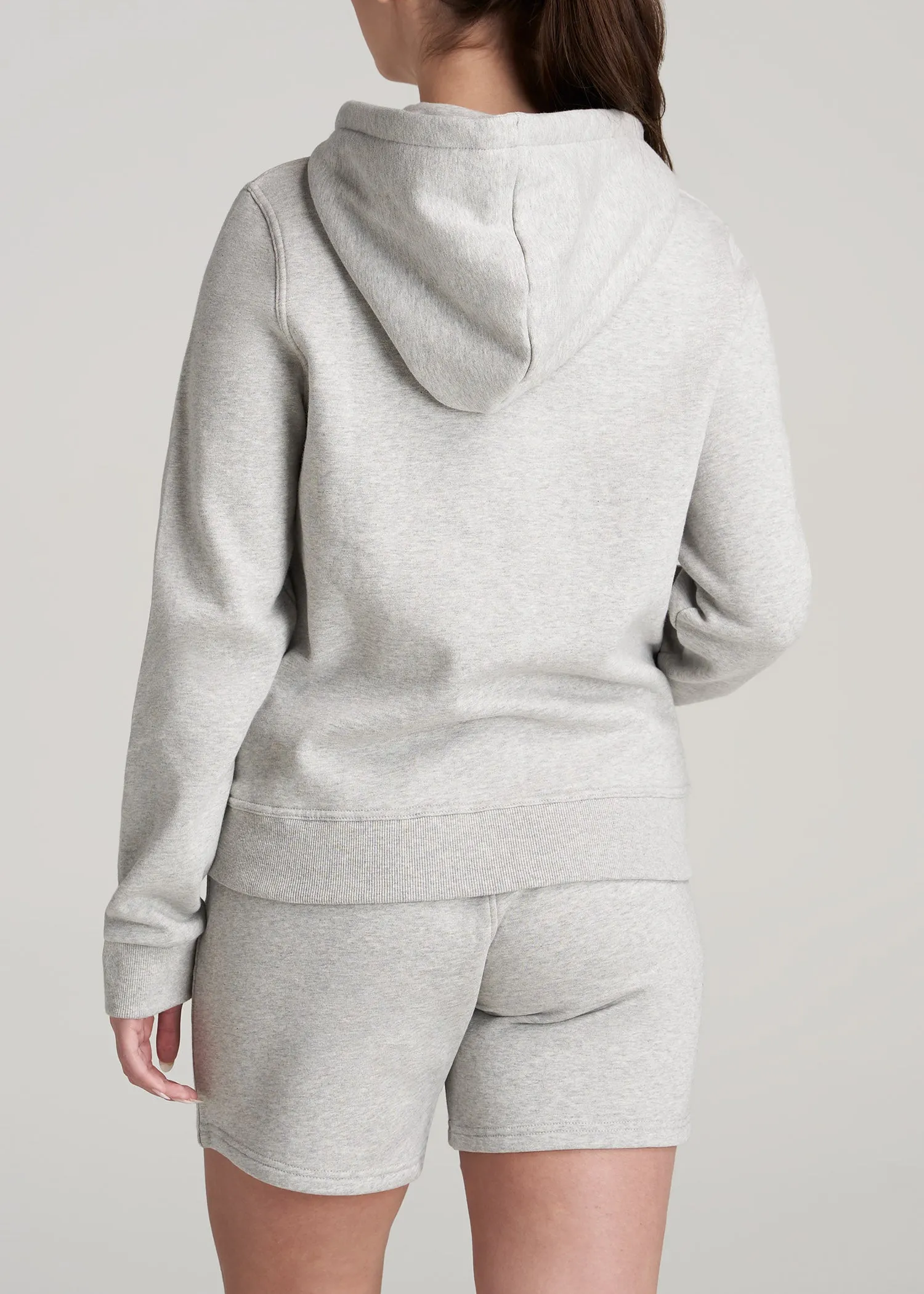 Wearever Fleece Full-Zip Women's Tall Hoodie in Grey Mix
