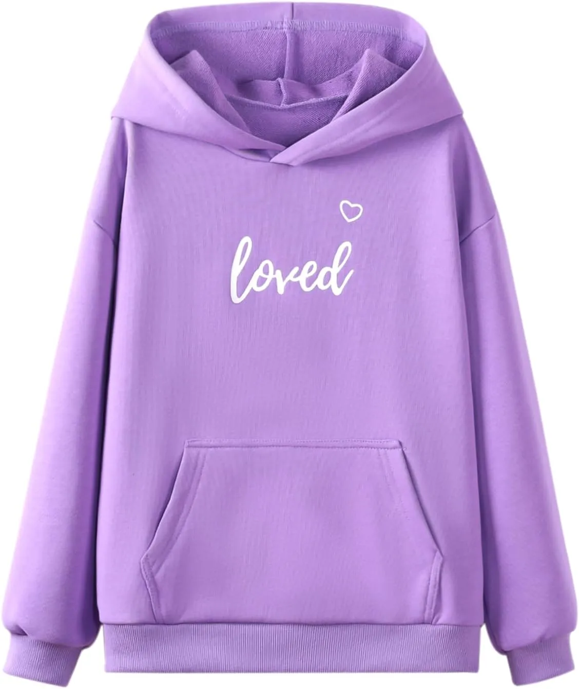 WELAKEN Loved Letter Print Sweatshirt for Girls Toddler & Kids II Big Girl's Pullover Hoodies