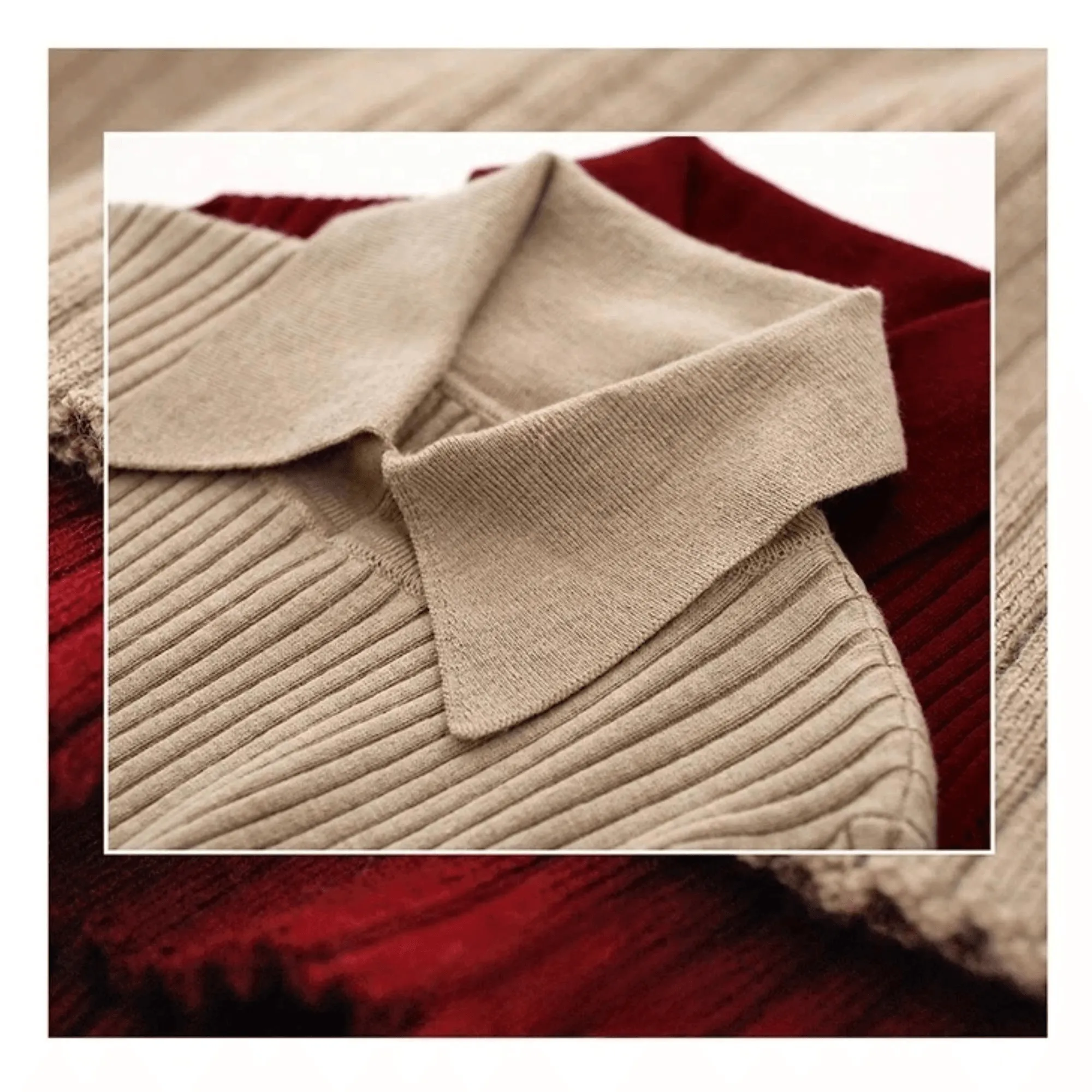 Women's Polo Sweaters Fashion Long Sleeve Wool Pullovers Long Sleeve Knitted Tops Office Lady Spring Sweater